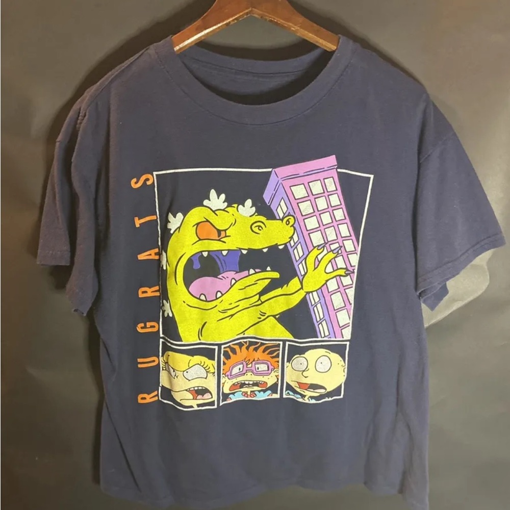 Rugrats nickelodeon Reptar Purple Building graphic T-shirt Medium Unisex